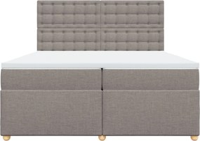 vidaXL Κρεβάτι Boxspring με Στρώμα Taupe 200x200 εκ. Υφασμάτινο