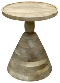 Spello Inart side table natural solid mango wood D38x46cm 38x38x46 εκ.