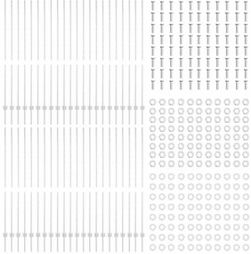 vidaXL Στύλος Περιφράξεων 44 pcs Ασημί 200 cm Ατσάλι