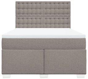 vidaXL Κρεβάτι Boxspring με Στρώμα Taupe 140x200 εκ. Υφασμάτινο