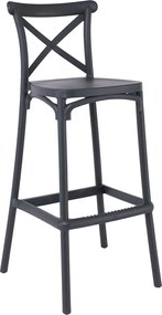 DESTINY Σκαμπό BAR με Πλάτη, PP Ανθρακί   1τμχ