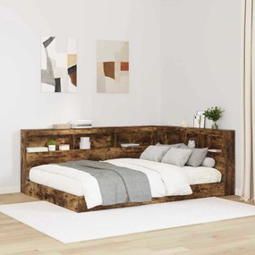 vidaXL Κεφαλάρι Αποθήκης Καπνιστό Δρύς 160 cm Επεξεργασμένο ξύλο