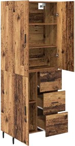 vidaXL Highboard 2 pcs Παλιό Ξύλο 69,5 x 34 x 180 εκ.