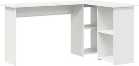 vidaXL Γραφείο Λευκό Επεξεργασμένο Ξύλο 142 x 102 x 73 εκ