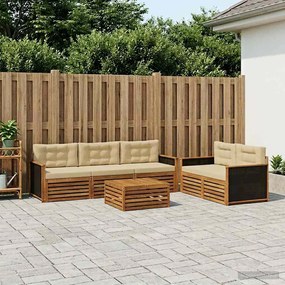 vidaXL Σειρά Καναπέ Εξωτερικού 6 pcs Φυσικό και Μπεζ