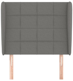 vidaXL Κεφαλάρι με Πτερύγια Σκούρο Γκρι 103x23x118/128 εκ. Υφασμάτινο