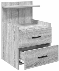 vidaXL Κομοδίνο με 2 Συρτάρια Γκρι Sonoma 40x36,5x62 εκ.