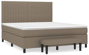 Κρεβάτι Boxspring με Στρώμα Taupe 180x200 εκ. Υφασμάτινο - Μπεζ-Γκρι