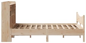 vidaXL Σκελετός Κρεβατιού Χωρίς Στρώμα 135x190 εκ Μασίφ Ξύλο Πεύκου