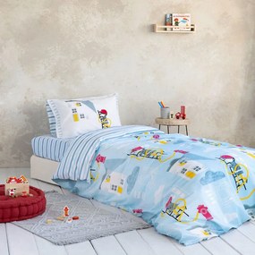 Παπλωματοθήκη Παιδική Pompier (Σετ 2τμχ) Light Blue Nima Single 160x240cm 100% Cotton