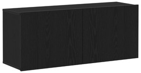 vidaXL Ντουλάπι Τοίχου Τηλεόρασης Μαύρη Δρυς 100x30x41 εκ. Επεξεργασμένο Ξύλο