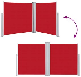 vidaXL Σκίαστρο Πλαϊνό Συρόμενο Κόκκινο 140 x 600 εκ.