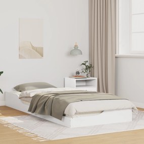 vidaXL Κρεβάτι δαπέδου Λευκό 80 x 220 cm Μασίφ ξύλο πεύκου