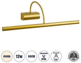 Απλίκα Καθρέπτη Μπάνιου-Πίνακα LED 12W 1400lm TROIS Globostar-60437-Χρυσό 60437