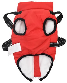 vidaXL Μπουφάν Σκύλου με ιμάντα Κόκκινο 2XL Φλις και Πολυεστέρας