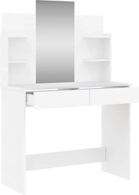 vidaXL Μπουντουάρ με Καθρέφτη Λευκό 96 x 39 x 142 εκ.