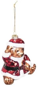 Beauty Home Στολίδι Santa Bear Γυαλίνο 9,5 x 6 x 10,5 cm