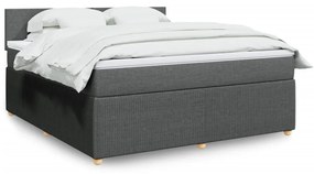 ΚΡΕΒΑΤΙ BOXSPRING ΜΕ ΣΤΡΩΜΑ ΣΚΟΥΡΟ ΓΚΡΙ 180X200 ΕΚ ΥΦΑΣΜΑΤΙΝ 3289829