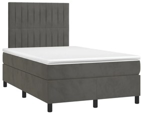 ΚΡΕΒΑΤΙ BOXSPRING ΜΕ ΣΤΡΩΜΑ ΣΚΟΥΡΟ ΓΚΡΙ 120X190 ΕΚ. ΒΕΛΟΥΔΙΝΟ 3270008