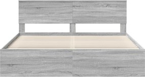vidaXL Σκελετός Κρεβατιού Γκρι Sonoma 180 x 200 cm