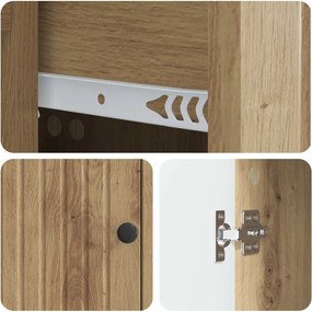 vidaXL Πλαϊνό γραφείο Artisan Δρυς 66 x 34,5 x 90 εκ