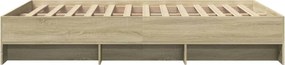 vidaXL Πλαίσιο Κρεβατιού Sonoma Δρυς 135x190 εκ. Επεξεργασμένο Ξύλο