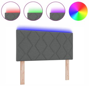 vidaXL LED Κεφαλή  Σετ 2 Σκούρο γκρι Ύφασμα 90 εκ. Μοντέρνο