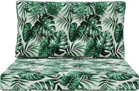 vidaXL Μαξιλάρι Καναπέ Εξωτερικού Χώρου 2 pcs Σχέδιο Φύλλου