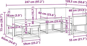 vidaXL Σειρά Καναπέ Εξωτερικού 6 pcs Φυσικό και Μπεζ Πολυεστέρας