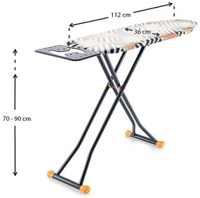 Σιδερώστρα ρούχων House Plus ib-1005 Perilla μεταλλική χρώμα ανθρακί 112x36x90εκ.