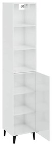 vidaXL Ντουλάπι Γυαλ. Λευκό 34,5 x 34 x 180 εκ. από Επεξεργασμένο Ξύλο