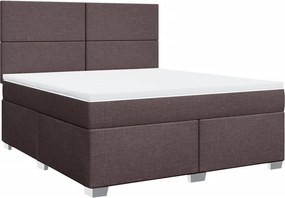 vidaXL Κρεβάτι Boxspring με Στρώμα Σκούρο Καφέ 180x200 εκ Υφασμάτινο