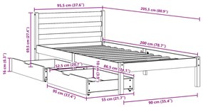 ΣΚΕΛΕΤΟΣ ΚΡΕΒ. ΧΩΡΙΣ ΣΤΡΩΜΑ ΚΑΦΕ ΚΕΡΙΟΥ 90X200 ΕΚ ΜΑΣΙΦ ΠΕΥΚΟ 3301555