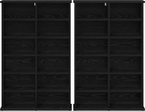 vidaXL Ντουλάπα CD 2 τμχ. Μαύρη Δρυς 60 x 17 x 92 εκ.