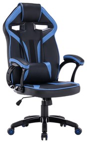 Καρέκλα gaming Mandeville 231, Μαύρο, Μπλε, 120x66x67cm, 17 kg, Με μπράτσα, Με ρόδες, Μηχανισμός καρέκλας: Κλίση | Epipla1.gr
