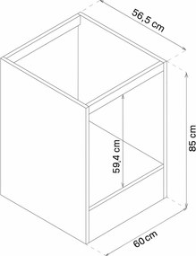 Ντουλάπι Εντοιχιζόμενου Φούρνου Πεύκο MEFUGUR 60x56.5x85