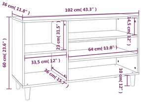 Παπουτσοθήκη Γυαλιστερό Λευκό 102x36x60 εκ. Επεξεργασμένο Ξύλο - Λευκό