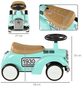 Παιδικό αυτοκίνητο-πατίνι AIYAPLAY, vintage σχεδιασμός, κρυφός αποθηκευτικός χώρος, προστασία από ανατροπή, κόρνα, 12-36 μηνών, πράσινο