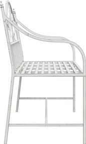 vidaXL Παγκάκι κήπου Αντίκες Λευκό 104 x 52,5 x 89 εκ. Ατσάλι