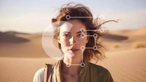 Intra Συλλεκτικό Ξύλινο Παζλ Plywood 4mm - Γυναίκα που στέκεται στην έρημο με αμμόλοφους στο φόντο Σε Ξύλινο Κουτί - Διαστάσεις: 10x10 cm – 25 κομμάτια