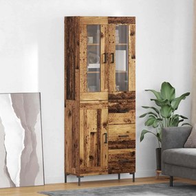 vidaXL Highboard με συρτάρι 2 pcs Παλιό ξύλο Επεξεργασμένο ξύλο