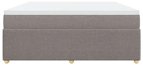 Κρεβάτι Boxspring με Στρώμα Taupe 180x200 εκ. Υφασμάτινο - Μπεζ-Γκρι