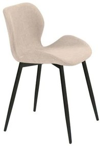 Καρέκλα Μεταλλική Lilian ΕΜ766,5Μ Black-Sand Σετ 4τμχ Μέταλλο,Ύφασμα