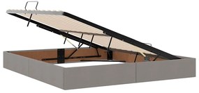 vidaXL Κρεβάτι με αποθηκευτικό χώρο και στρώμα Taupe 160 x 200 cm