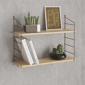 Wall Shelf Armoni 2'li - Oak Oak