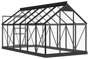 vidaXL Θερμοκήπιο Γυάλινο Ανθρακί 155 x 298 x 191 εκ. από Αλουμίνιο