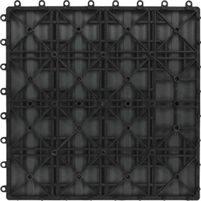vidaXL Πλάκα Κατασκευής 3D Σχεδίαση 11 pcs Μαύρο 30 x 30 cm WPC