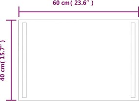 vidaXL Καθρέφτης Μπάνιου με LED 60x40 εκ.