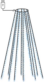 vidaXL Λαμπάκια Δέντρου 500 LED Εσωτ./Εξωτ. Χώρου Θερμό Λευκό 500 εκ.