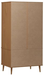vidaXL Ντουλάπα MOLDE Καφέ 90 x 55 x 175 εκ. από Μασίφ Ξύλο Πεύκου